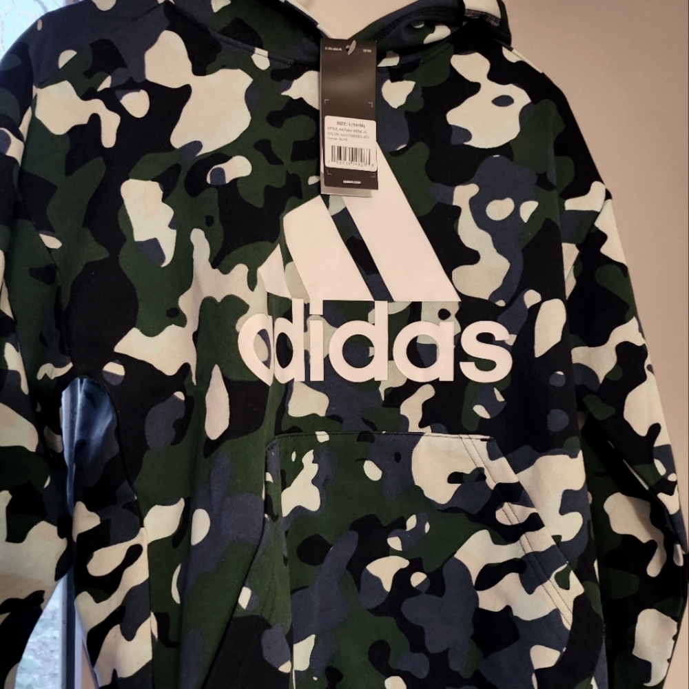 ADIDAS blue camo hoodie